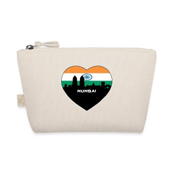 Mumbai Indien Flagge Skyline Reise Souvenir - Bio-Täschchen - Natur - Vorne