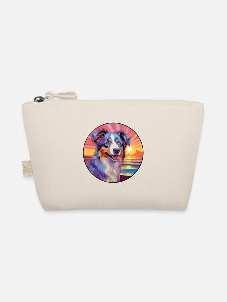 Australian Shepherd Hund Rasse Bunte Karikatur Wat - Bio-Täschchen - Natur