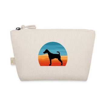 Foxterrier Glatte Hundesilhouette Retro Sonnenuntergang - Bio-Täschchen - Natur - Vorne