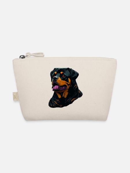 Rottweiler Hunderasse Kopf Cartoon Illustration - Bio-Täschchen - Natur