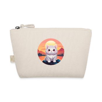 Katze buntes Aquarell Cartoon Kawaii Tier - Bio-Täschchen - Natur - Vorne