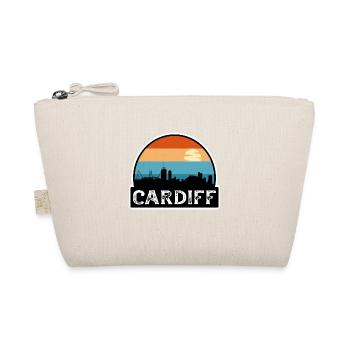 Cardiff Wales Flagge Skyline Reisesouvenir - Bio-Täschchen - Natur - Vorne