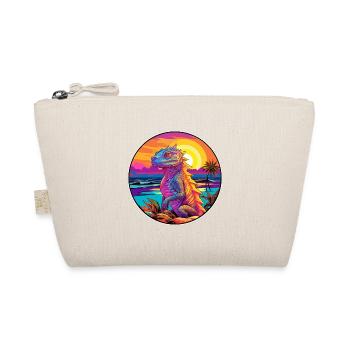 Basilisk Buntes Aquarell Cartoon Kawaii Tier - Bio-Täschchen - Natur - Vorne