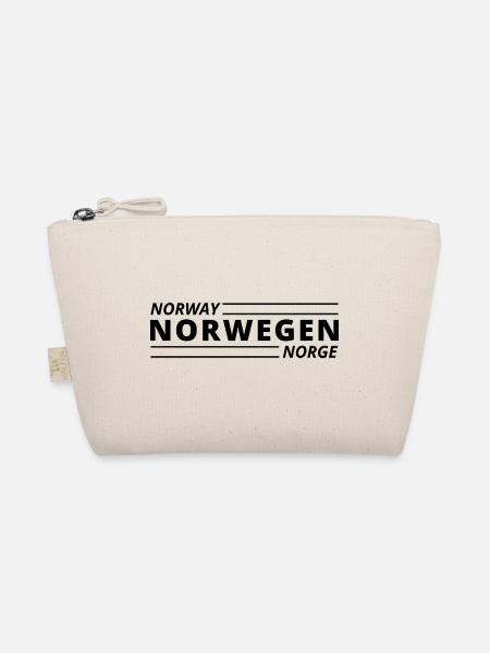 Norway - Norwegen - Norge mit schwarzem Schriftzug - Bio-Täschchen - Natur
