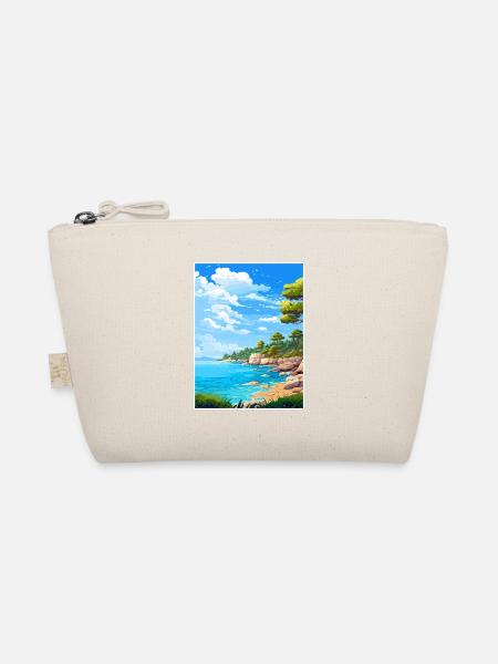 Thassos Griechenland Dekoration Vintage Reiseposter - Bio-Täschchen - Natur