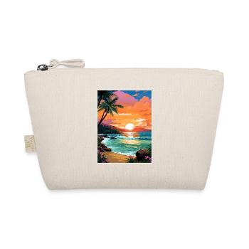 Sunset Beach Hawaii Vintage Reiseposter Souvenir - Bio-Täschchen - Natur - Vorne