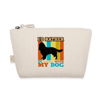 English Springer Spaniel Hund Silhouette Retro Sonne - Bio-Täschchen - Natur - Vorne