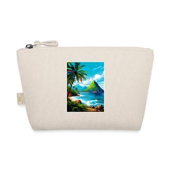 St. Lucia Karibik Vintage Reiseposter - Bio-Täschchen - Natur - Vorne