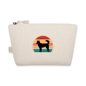 Kai Ken Hundeliebhaber Silhouette Vintage Sonnenuntergang - Bio-Täschchen - Natur - Vorne