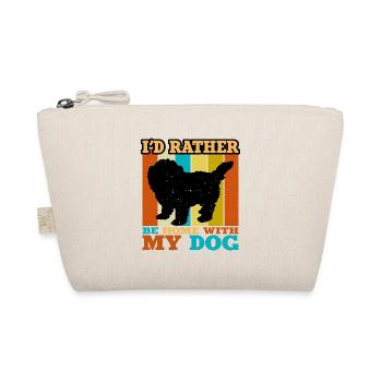 Maltipoo Hundeliebhaber Silhouette Vintage Sonnenuntergang - Bio-Täschchen - Natur - Vorne