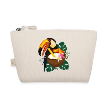 Tropischer Toucan mit Sonne - Sommer Design - Bio-Täschchen - Natur - Vorne