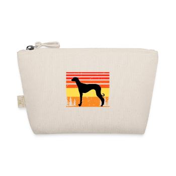 Alter kroatischer Windhund Hund Silhouette Retro Sonne - Bio-Täschchen - Natur - Vorne