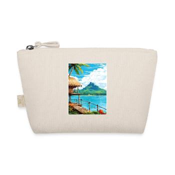 Bora Französisch-Polynesien Vintage Reiseposter WPA - Bio-Täschchen - Natur - Vorne