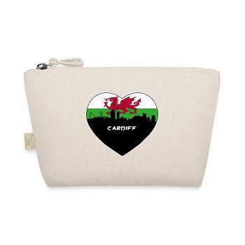 Cardiff Wales Flagge Skyline Reise Souvenir - Bio-Täschchen - Natur - Vorne