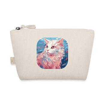 Buntes Aquarellglas der amerikanischen Curl-Katzenrasse - Bio-Täschchen - Natur - Vorne