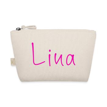 Lina Handschrift Pink - Bio-Täschchen - Natur - Vorne
