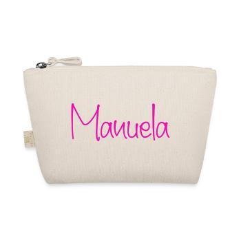 Manuela Handschrift Neon Pink - Bio-Täschchen - Natur - Vorne