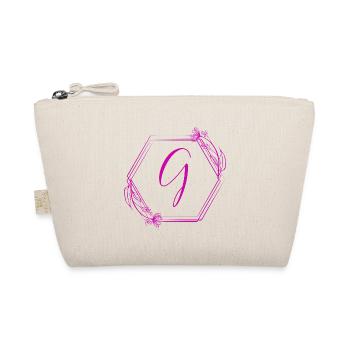 G Blütenmonogramm im Hex-Frame - Bio-Täschchen - Natur - Vorne