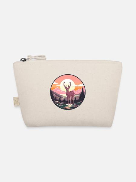 Hirsch buntes Aquarell Cartoon Kawaii Tier - Bio-Täschchen - Natur