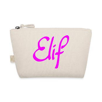 Neon Elif Schriftzug - Bio-Täschchen - Natur - Vorne