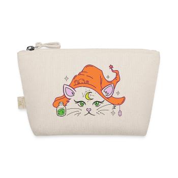 Halloweenkatze Hexenhut - Bio-Täschchen - Natur - Vorne
