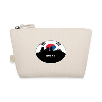 Busan Südkorea Flagge Skyline Silhouette Reisen - Bio-Täschchen - Natur - Vorne