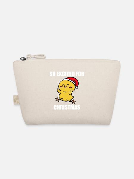 Festlicher Weihnachtsvogel Geschenk - Bio-Täschchen - Natur