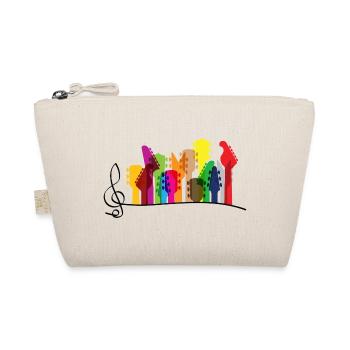 Farbige Gitarre mit Musikleiste, Regenbogen - Bio-Täschchen - Natur - Vorne