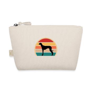Alte kroatische Windhundhund-Silhouette Retro-Sonne - Bio-Täschchen - Natur - Vorne