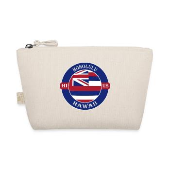 Honolulu Hawaii Flagge USA Reise Souvenir Abzeichen - Bio-Täschchen - Natur - Vorne