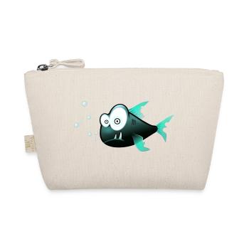 Blubberfisch Cartoon Teal - Bio-Täschchen - Natur - Vorne