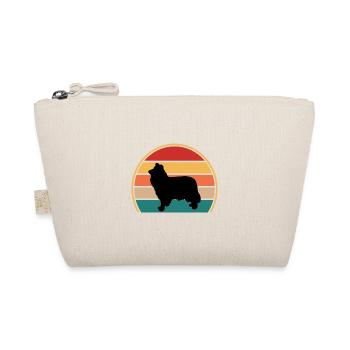 Collie Rauer Hund Liebhaber Silhouette Vintage Sonnenuntergang - Bio-Täschchen - Natur - Vorne