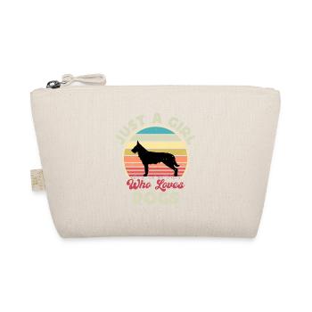 Berger Picard Hundeliebhaber Silhouette Vintage Sonnenuntergang - Bio-Täschchen - Natur - Vorne