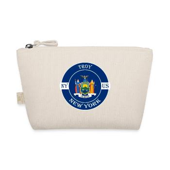 Troy New York Flagge USA Reise Souvenir Abzeichen - Bio-Täschchen - Natur - Vorne