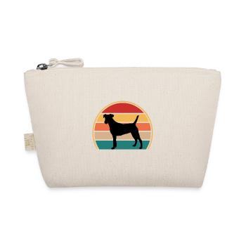 Chilenischer Foxterrier Hund Silhouette Retro Sonnenuntergang - Bio-Täschchen - Natur - Vorne