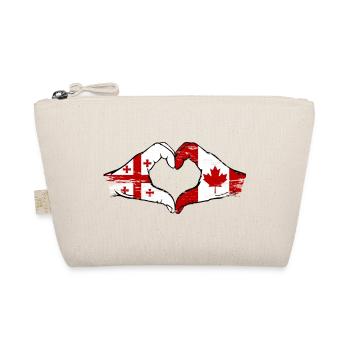 Georgien Kanada Flagge Haende Herzform used - Bio-Täschchen - Natur - Vorne