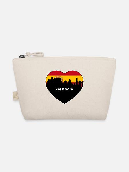 Valencia Spanien Flagge Skyline Reise Souvenir - Bio-Täschchen - Natur