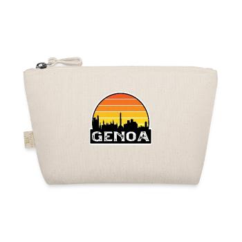 Genua Italien Flagge Skyline Reisesouvenir - Bio-Täschchen - Natur - Vorne