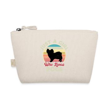 Papillon Hundeliebhaber Silhouette Vintage Sunset - Bio-Täschchen - Natur - Vorne