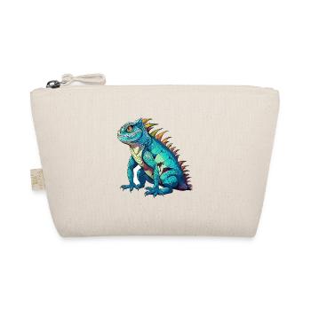 Basilisk Buntes Aquarell Cartoon Kawaii Tier - Bio-Täschchen - Natur - Vorne