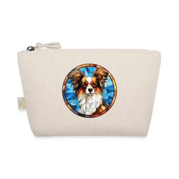 Papillon Hunderasse Aquarellglas - Bio-Täschchen - Natur - Vorne