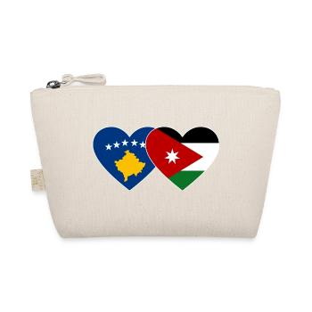 Kosovo Jordanien Flagge Herz - Bio-Täschchen - Natur - Vorne