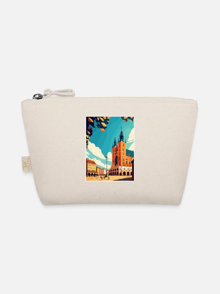 Krakau Polen Vintage Reiseposter WPA Souvenir - Bio-Täschchen - Natur