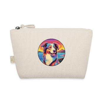 Scotch Collie Hund Rasse Bunte Karikatur Watercolo - Bio-Täschchen - Natur - Vorne
