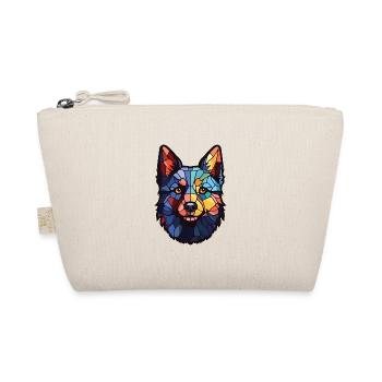 Schipperke Hunderasse Aquarell Glas Illustration - Bio-Täschchen - Natur - Vorne
