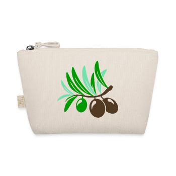 Olive 3 Zweig Blatt Olivenöl Öl Mittelmeer Salat - Bio-Täschchen - Natur - Vorne