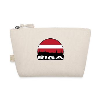 Riga Lettland Flagge Skyline Silhouette Reisen - Bio-Täschchen - Natur - Vorne