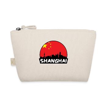 Shanghai China Flagge Skyline Silhouette Reisen - Bio-Täschchen - Natur - Vorne