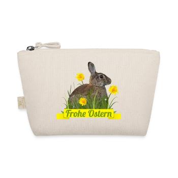 Frohe Ostern Osterhase - Bio-Täschchen - Natur - Vorne