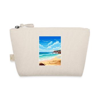 Porthcurno Beach Cornwall Vintage Reiseposter - Bio-Täschchen - Natur - Vorne